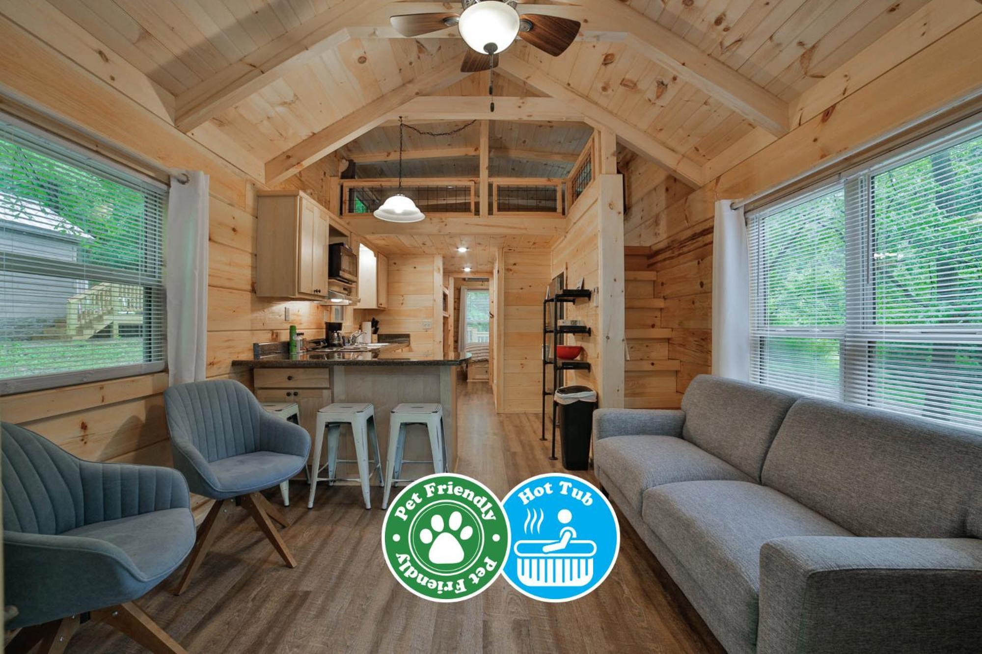 שאטאנוגה Lena Cabin Wooded Tiny Cabin - Hot Tub מראה חיצוני תמונה